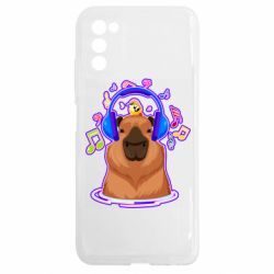 Чехол из раздела Авторские принты Музыкальная Капибара для Samsung A03s - FATLINE Чехол из раздела Авторские принты Музыкальная Капибара для Samsung A03s