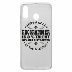 Чехол из раздела Программистам 3% talent 97% not distracted для Samsung A20 - FATLINE Чехол из раздела Программистам 3% talent 97% not distracted для Samsung A20