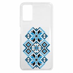 Чехол из раздела Авторские принты Украинский узор голубой для Xiaomi Poco M3 - FATLINE Чехол из раздела Авторские принты Украинский узор голубой для Xiaomi Poco M3