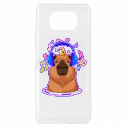 Чехол из раздела Авторские принты Музыкальная Капибара для Xiaomi Poco X3 - FATLINE Чехол из раздела Авторские принты Музыкальная Капибара для Xiaomi Poco X3