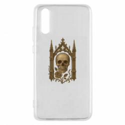Чехол из раздела Коллекции Готический череп с розой для Huawei P20 - FATLINE Чехол из раздела Коллекции Готический череп с розой для Huawei P20