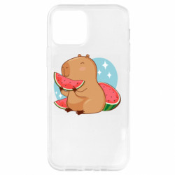 Чехол из раздела Авторские принты Капибара с арбузом для Apple iPhone 12 - FATLINE Чехол из раздела Авторские принты Капибара с арбузом для Apple iPhone 12