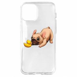 Чехол из раздела Бульдог Французский бульдог с уточкой для Apple iPhone 12 mini - FATLINE Чехол из раздела Бульдог Французский бульдог с уточкой для Apple iPhone 12 mini