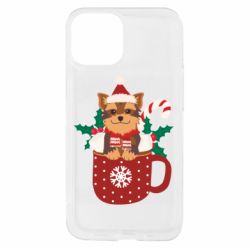 Чехол из раздела magic_forest Новогодний Йорк в чашке для Apple iPhone 13 mini - FATLINE Чехол из раздела magic_forest Новогодний Йорк в чашке для Apple iPhone 13 mini