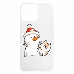 Чехол из раздела Корги Корги метит снеговика для Apple iPhone 13 Pro Max - FATLINE Чехол из раздела Корги Корги метит снеговика для Apple iPhone 13 Pro Max