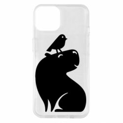 Чехол из раздела Капибара Капибара и Птичка для Apple iPhone 14 - FATLINE Чехол из раздела Капибара Капибара и Птичка для Apple iPhone 14