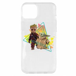 Чехол из раздела Стражи Галактики Baby yoda and baby groot для Apple iPhone 14 Plus