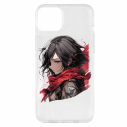 Чехол из раздела Атака на титанов портрет Микасы из Атаки титанов для Apple iPhone 14 Plus