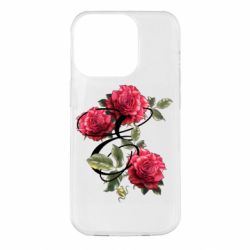 Чехол из раздела Авторские принты Буква Е с розами для Apple iPhone 14 Pro - FATLINE Чехол из раздела Авторские принты Буква Е с розами для Apple iPhone 14 Pro