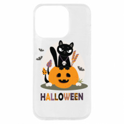 Чехол из раздела Авторские принты Halloween Черный кот в Тыкве Джек с черепом для Apple iPhone 14 Pro - FATLINE Чехол из раздела Авторские принты Halloween Черный кот в Тыкве Джек с черепом для Apple iPhone 14 Pro