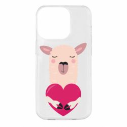 Чехол из раздела Лама Lama with heart для Apple iPhone 14 Pro - FATLINE Чехол из раздела Лама Lama with heart для Apple iPhone 14 Pro