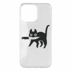 Чехол из раздела Кот Cat with a knife для Apple iPhone 14 Pro Max - FATLINE Чехол из раздела Кот Cat with a knife для Apple iPhone 14 Pro Max