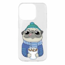 Чехол из раздела Собака Мопс любит кофе для Apple iPhone 14 Pro - FATLINE Чехол из раздела Собака Мопс любит кофе для Apple iPhone 14 Pro