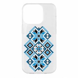 Чехол из раздела Авторские принты Украинский узор голубой для Apple iPhone 14 Pro - FATLINE Чехол из раздела Авторские принты Украинский узор голубой для Apple iPhone 14 Pro