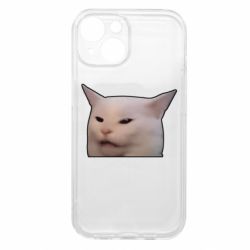 Чехол из раздела Мемы Мем озадаченный кот для Apple iPhone 15 - FATLINE Чехол из раздела Мемы Мем озадаченный кот для Apple iPhone 15