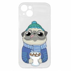 Чехол из раздела Собака Мопс любит кофе для Apple iPhone 15 Plus - FATLINE Чехол из раздела Собака Мопс любит кофе для Apple iPhone 15 Plus