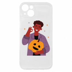 Чехол из раздела Авторские принты Счастливый парень с тыквой Джека для Apple iPhone 15 Plus - FATLINE Чехол из раздела Авторские принты Счастливый парень с тыквой Джека для Apple iPhone 15 Plus