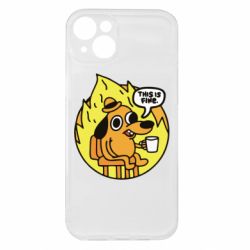Чехол из раздела Прикольные рисунки This is fine dog meme для Apple iPhone 15 Plus - FATLINE Чехол из раздела Прикольные рисунки This is fine dog meme для Apple iPhone 15 Plus
