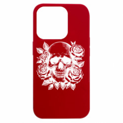 Чехол из раздела Авторские принты череп в розах для Apple iPhone 15 Pro Max - FATLINE Чехол из раздела Авторские принты череп в розах для Apple iPhone 15 Pro Max