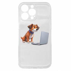 Чехол из раздела Программистам Песик перед ноутбуком для Apple iPhone 15 Pro Max - FATLINE Чехол из раздела Программистам Песик перед ноутбуком для Apple iPhone 15 Pro Max