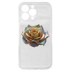 Чехол из раздела Цветы Золотая перламутровая роза для Apple iPhone 15 Pro Max - FATLINE Чехол из раздела Цветы Золотая перламутровая роза для Apple iPhone 15 Pro Max