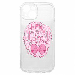 Чехол из раздела Авторские принты Розовый слоган In My Happy Girl Era для Apple iPhone 15 - FATLINE Чехол из раздела Авторские принты Розовый слоган In My Happy Girl Era для Apple iPhone 15