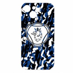 Чехол из раздела Грузовики Scania logo and grunge для Apple iPhone 15