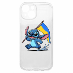 Чохол з розділу Ліло та Стіч Стіч з українським прапором для Apple iPhone 15 - FATLINE Чохол з розділу Ліло та Стіч Стіч з українським прапором для Apple iPhone 15