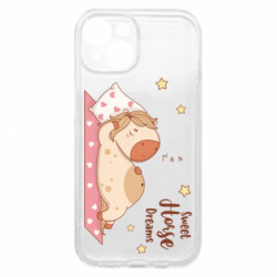 Чехол из раздела Авторские принты Смешная спящая лошадка для Apple iPhone 15 - FATLINE Чехол из раздела Авторские принты Смешная спящая лошадка для Apple iPhone 15