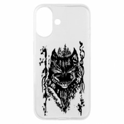 Чехол из раздела Волк Black wolf with patterns для Apple iPhone 16