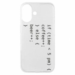 Чехол из раздела Авторские принты Coffee or beer для Apple iPhone 16 - FATLINE Чехол из раздела Авторские принты Coffee or beer для Apple iPhone 16