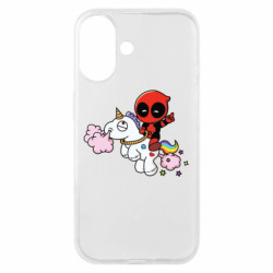 Чехол из раздела Deadpool Deadpool on the unicorn для Apple iPhone 16 - FATLINE Чехол из раздела Deadpool Deadpool on the unicorn для Apple iPhone 16