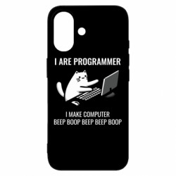 Чехол из раздела Авторские принты I are programmer. Кот программист для Apple iPhone 16 - FATLINE Чехол из раздела Авторские принты I are programmer. Кот программист для Apple iPhone 16