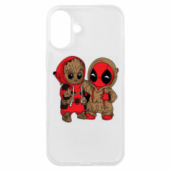 Чехол из раздела Стражи Галактики Baby Groot And Deadpool для Apple iPhone 16 Plus