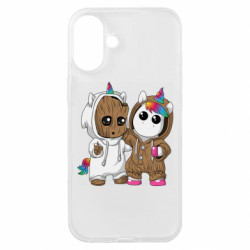 Чехол из раздела Стражи Галактики Baby Groot And Unicorn для Apple iPhone 16 Plus