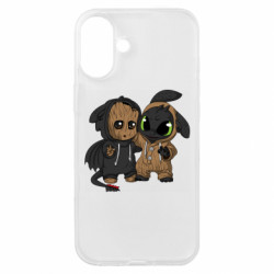 Чехол из раздела Стражи Галактики Groot And Toothless для Apple iPhone 16 Plus