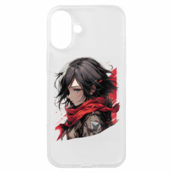 Чехол из раздела Атака на титанов портрет Микасы из Атаки титанов для Apple iPhone 16 Plus