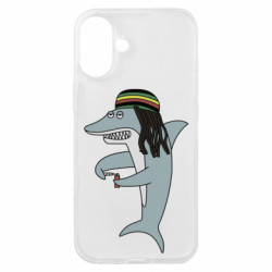 Чехол из раздела Акула Shark Rastaman для Apple iPhone 16 Plus - FATLINE Чехол из раздела Акула Shark Rastaman для Apple iPhone 16 Plus