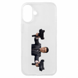 Чехол из раздела Видатні українці Зеленский с оружием для Apple iPhone 16 Plus