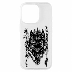 Чехол из раздела Волк Black wolf with patterns для Apple iPhone 16 Pro