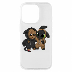 Чехол из раздела Стражи Галактики Groot And Toothless для Apple iPhone 16 Pro