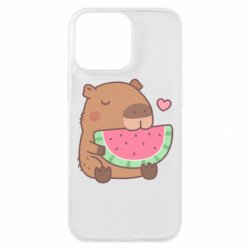 Чехол из раздела Капибара Capybara and Watermelon для Apple iPhone 16 Pro Max - FATLINE Чехол из раздела Капибара Capybara and Watermelon для Apple iPhone 16 Pro Max
