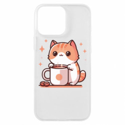 Чехол из раздела Любителям кофе Милая кошка с кофе для Apple iPhone 16 Pro Max