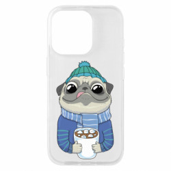 Чехол из раздела Любителям кофе Мопс любит кофе для Apple iPhone 16 Pro