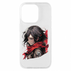 Чехол из раздела Атака на титанов портрет Микасы из Атаки титанов для Apple iPhone 16 Pro