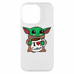 Чехол из раздела Любителям кофе Yoda and a mug with the inscription I love coffee для Apple iPhone 16 Pro