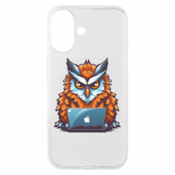 Чехол из раздела ShelganenOK Сова за макбуком для Apple iPhone 16 - FATLINE Чехол из раздела ShelganenOK Сова за макбуком для Apple iPhone 16