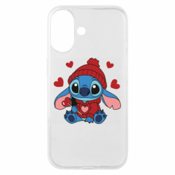 Чехол из раздела Лило и Стич Влюбленный Стич в шапке для Apple iPhone 16 - FATLINE Чехол из раздела Лило и Стич Влюбленный Стич в шапке для Apple iPhone 16