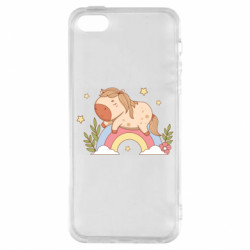 Чохол з розділу Авторські принти Сплячий кінь на веселці для Apple iPhone 5 - FATLINE Чохол з розділу Авторські принти Сплячий кінь на веселці для Apple iPhone 5