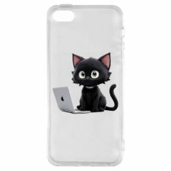 Чехол из раздела ShelganenOK Черный кот за ноутбуком для Apple iPhone 5 - FATLINE Чехол из раздела ShelganenOK Черный кот за ноутбуком для Apple iPhone 5